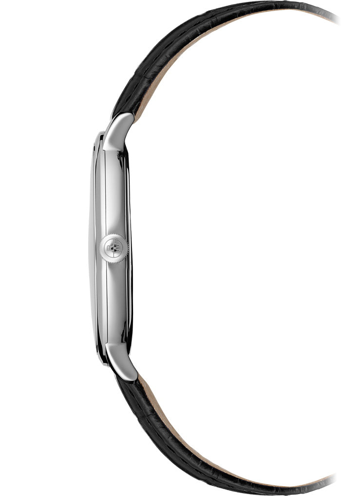 Toccata Mens Sort Skinn / Hvit 42mm