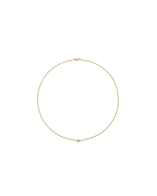 Thin Diamond Gold Necklace