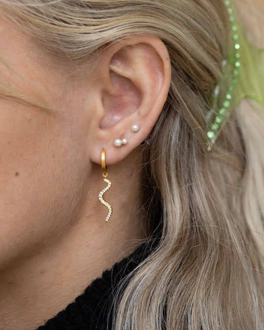 Wave Sparkle Hoop Mini Gold