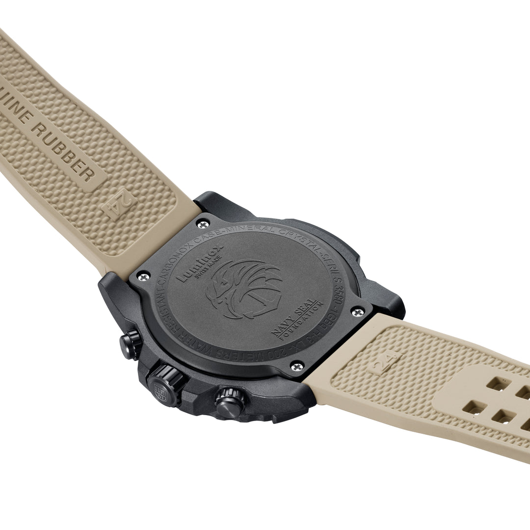 Navy Seal Chrono Sort / Beige 45mm / Sett med natorem