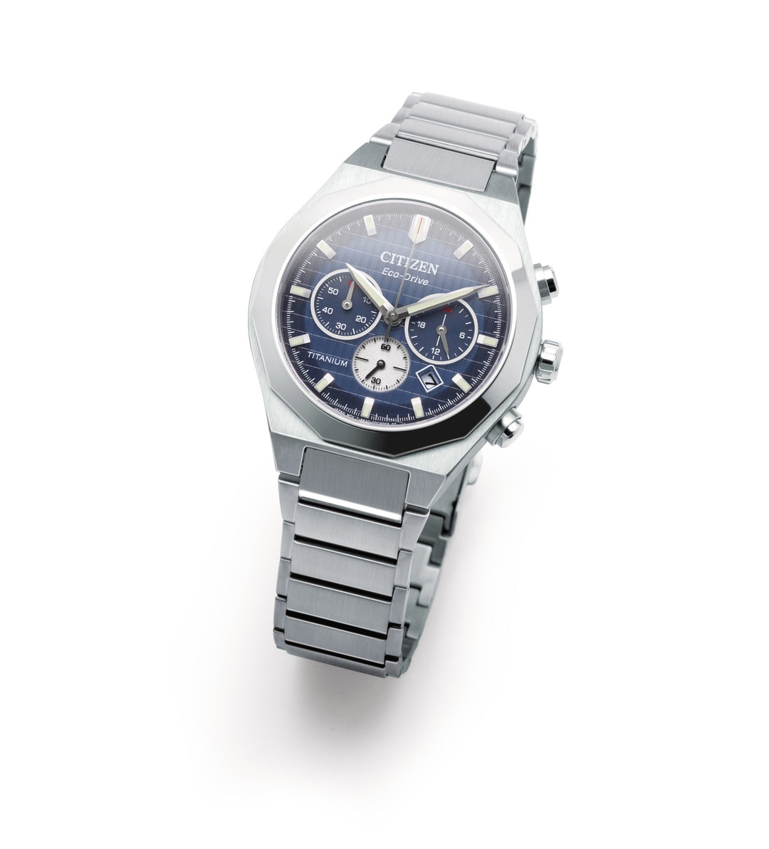 Super-Titanium Zenshin Senkei Eco-Drive Sølvfarget / Blå 41mm