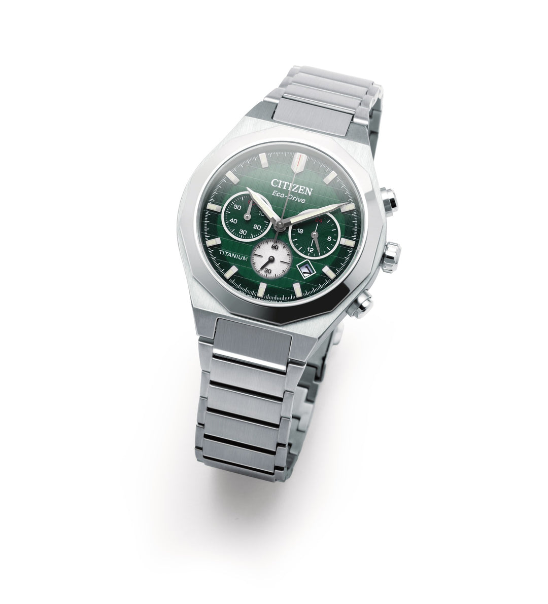 Super-Titanium Zenshin Senkei Eco-Drive Sølvfarget / Grønn 41mm