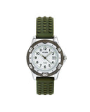 Club barneklokke med mørkegrønn silikonrem (29mm)