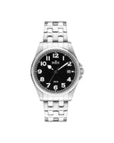 Inex herreklokke med stållenke og sort skive (39mm)