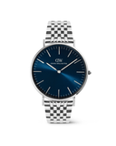 DW Classic herreklokke i sølvfarget stål (40mm)