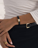 Mockberg Timeless Leather Petite klokke med sort rem (15,5x23,5mm)