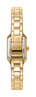 DKNY Signature dameklokke i gullfarget stål (18x27mm)