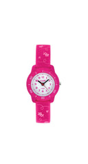 Club Blomster barneklokke med rosa silikon rem (27mm)